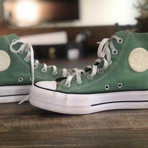 sage green chuck taylor high top platform converse